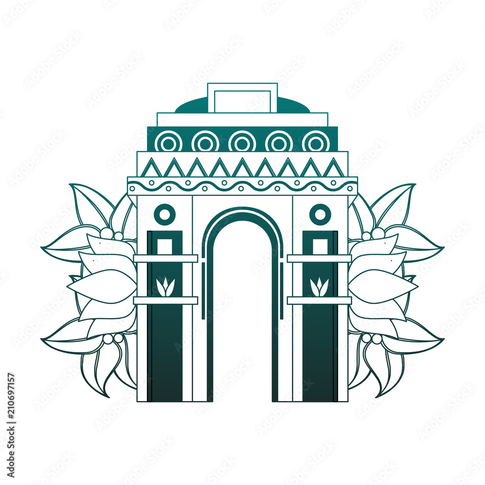 India gate monument vector illustration graphic design Stock Vector | Adobe  Stock