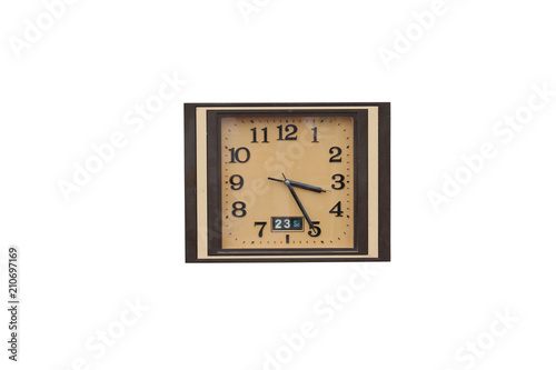 Square clock on isolated