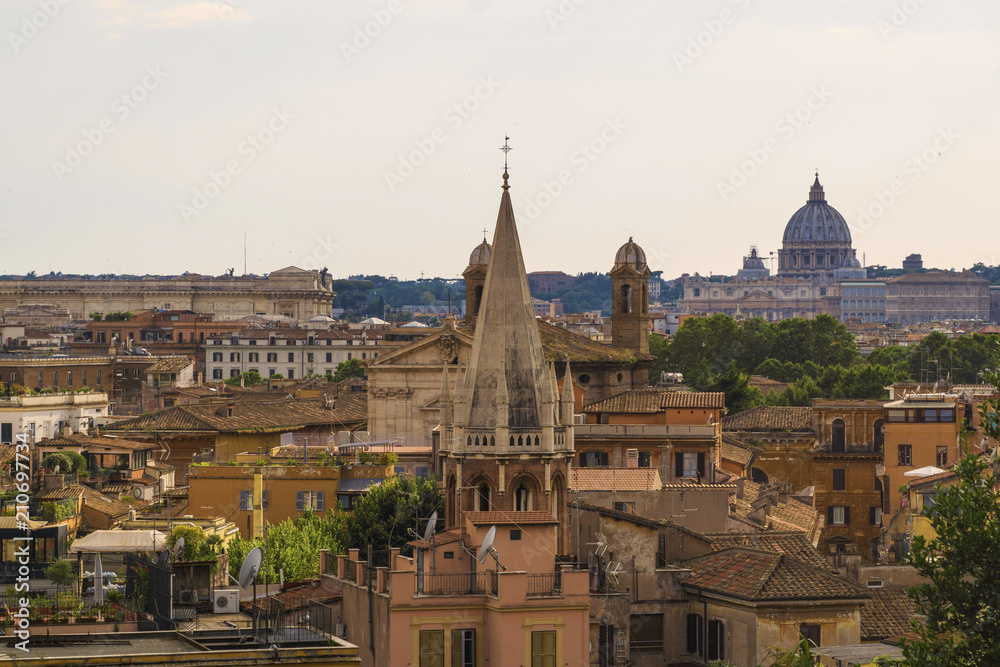 Rome city views with ancient buildings