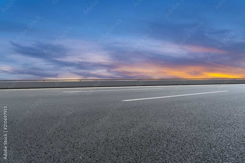 Asphalt road and sky cloud landscape Asphalt road and sky cloud landscape