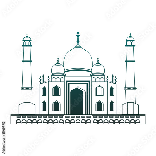 India taj mahal monument vector illustration graphic design