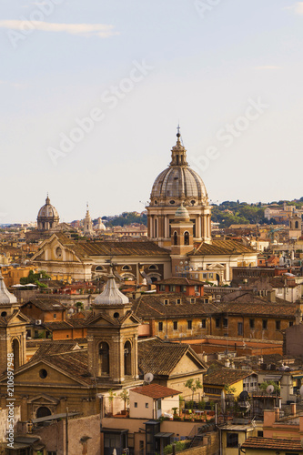 Rome city views with ancient buildings © ink drop