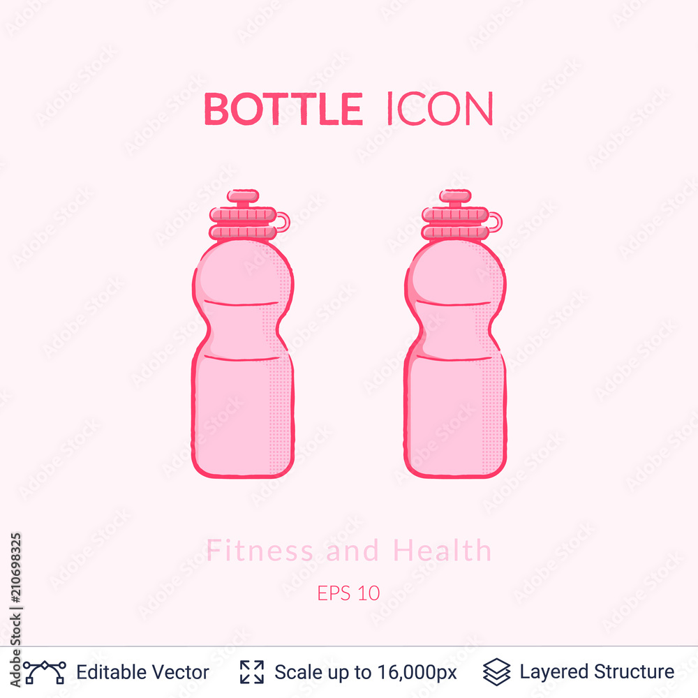 Sport bottle icon isolated on white. Sport bottle icon isolated on white.