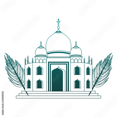 India taj mahal monument vector illustration graphic design