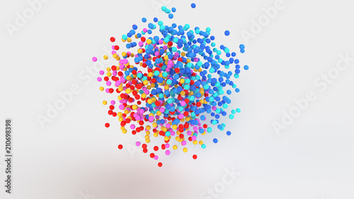 Photography Group of colorful spheres 3D rendering