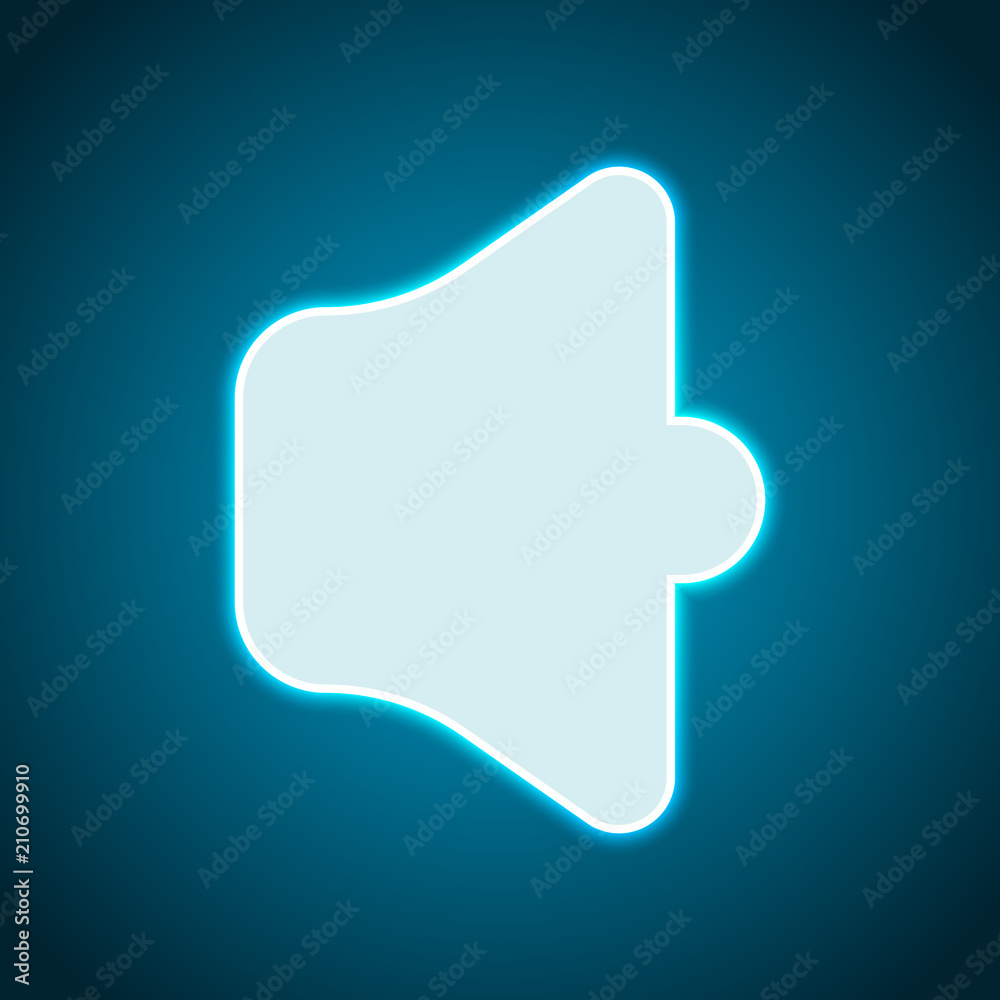 Simple volume max. Neon style. Light decoration icon. Bright ele Simple volume max. Neon style. Light decoration icon. Bright ele