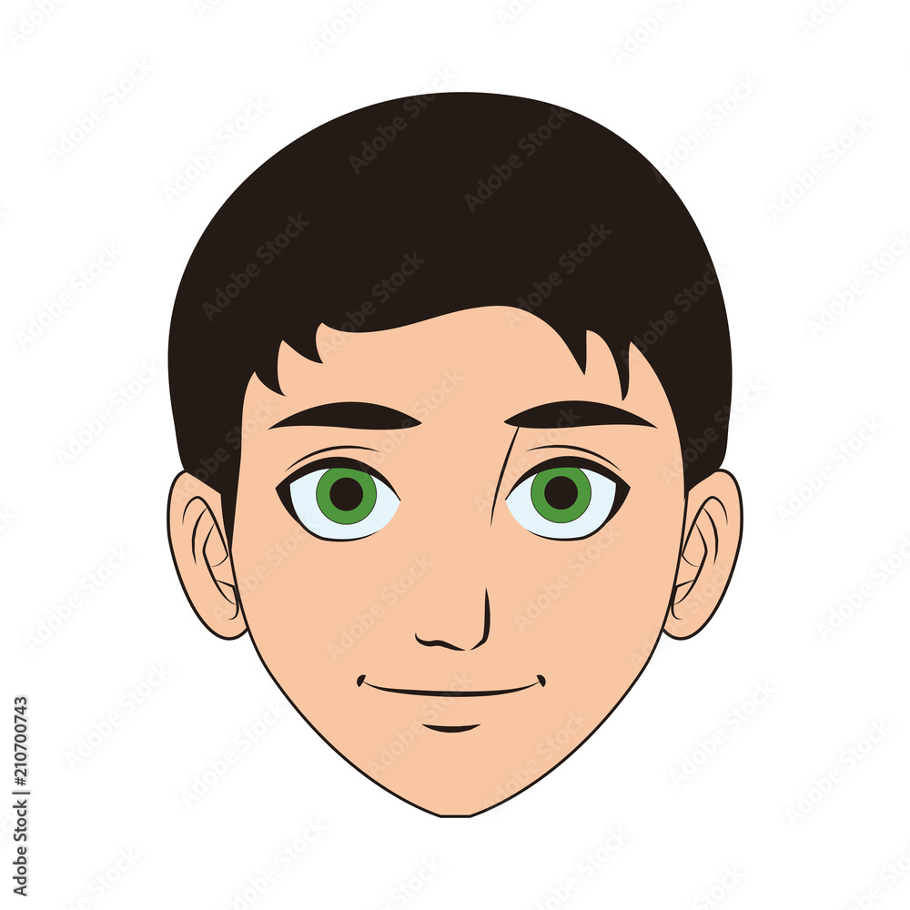 Young man face cartoon vector illustration graphic design Young man face cartoon vector illustration graphic design