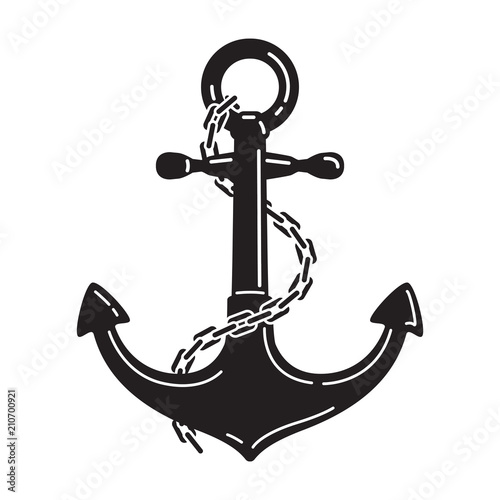 Anchor vector boat helm icon logo Nautical maritime chain ocean sea illustration symbol