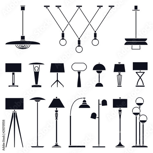 Set of vector indoor lights