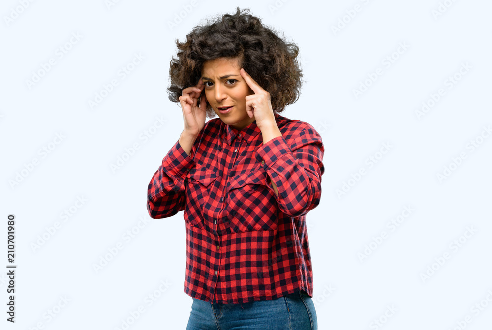Beautiful arab woman doubt expression, confuse and wonder concept, uncertain future Beautiful arab woman doubt expression, confuse and wonder concept, uncertain future