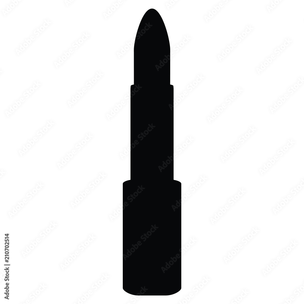 A black and white silhouette of lipstick A black and white silhouette of lipstick