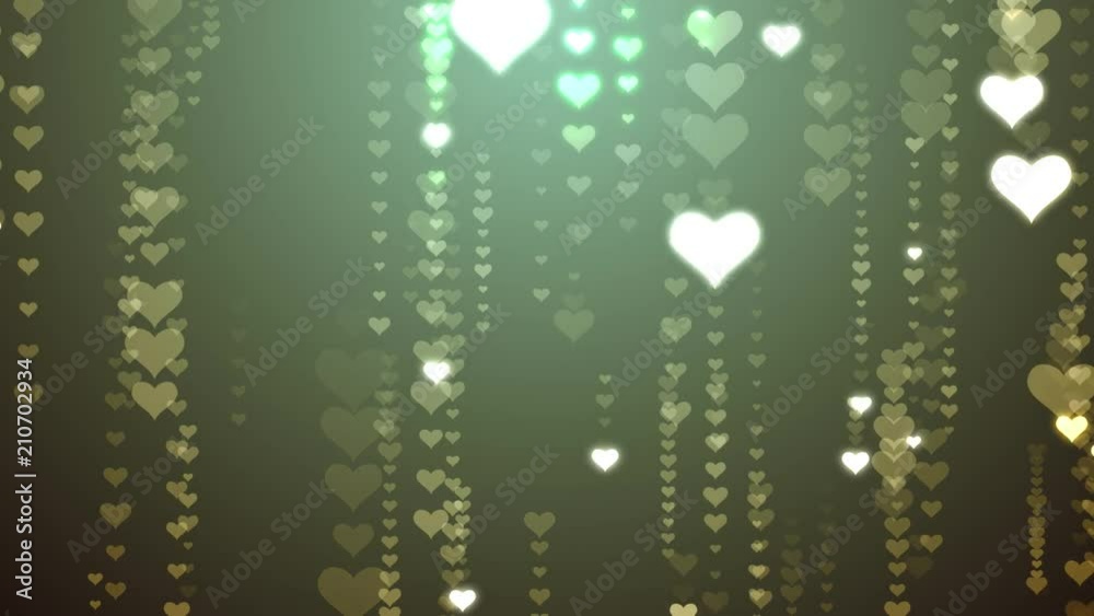 Festive HEART symbol Rain animation background new quality shape universal glamour motion dynamic animated colorful joyful holiday music video footage