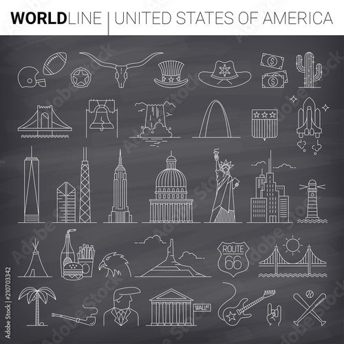 US Vector Line Icons