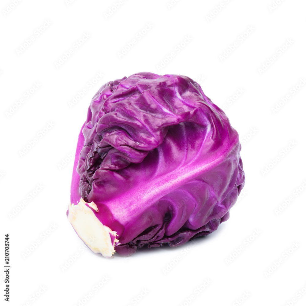 Purple cabbage isolated on white background, Prepared cabbage for cooking Purple cabbage isolated on white background, Prepared cabbage for cooking