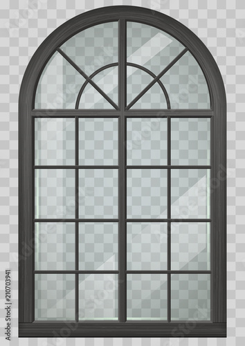 Wooden arched window