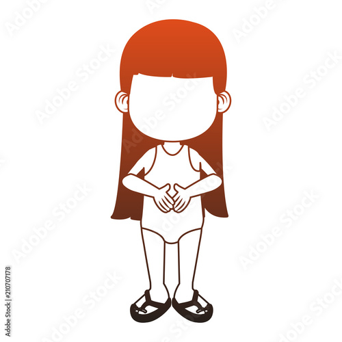 Beautiful girl in swim suit vector illustration graphic design