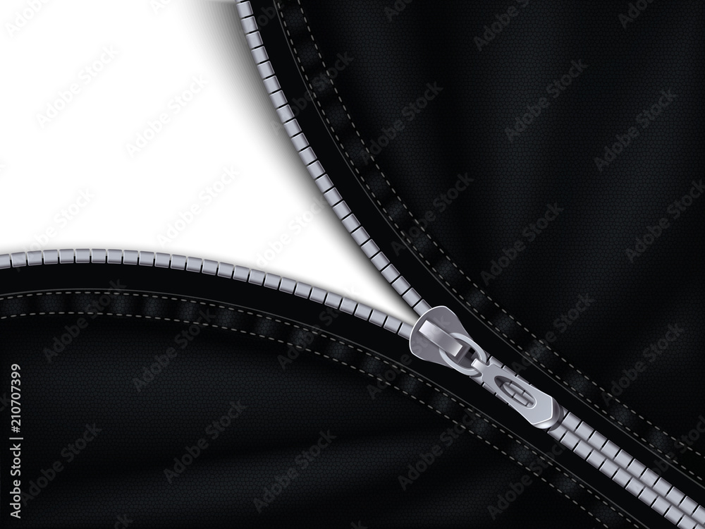 Grey Plastic Zipper Realistic Background