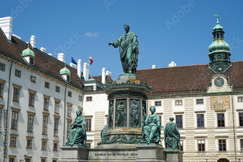 Statue of Francis II,  Amorem Meum Populis Meis. Holy Roman Emperor in the courtyard square in the Hofburg Vienna Austria. photo