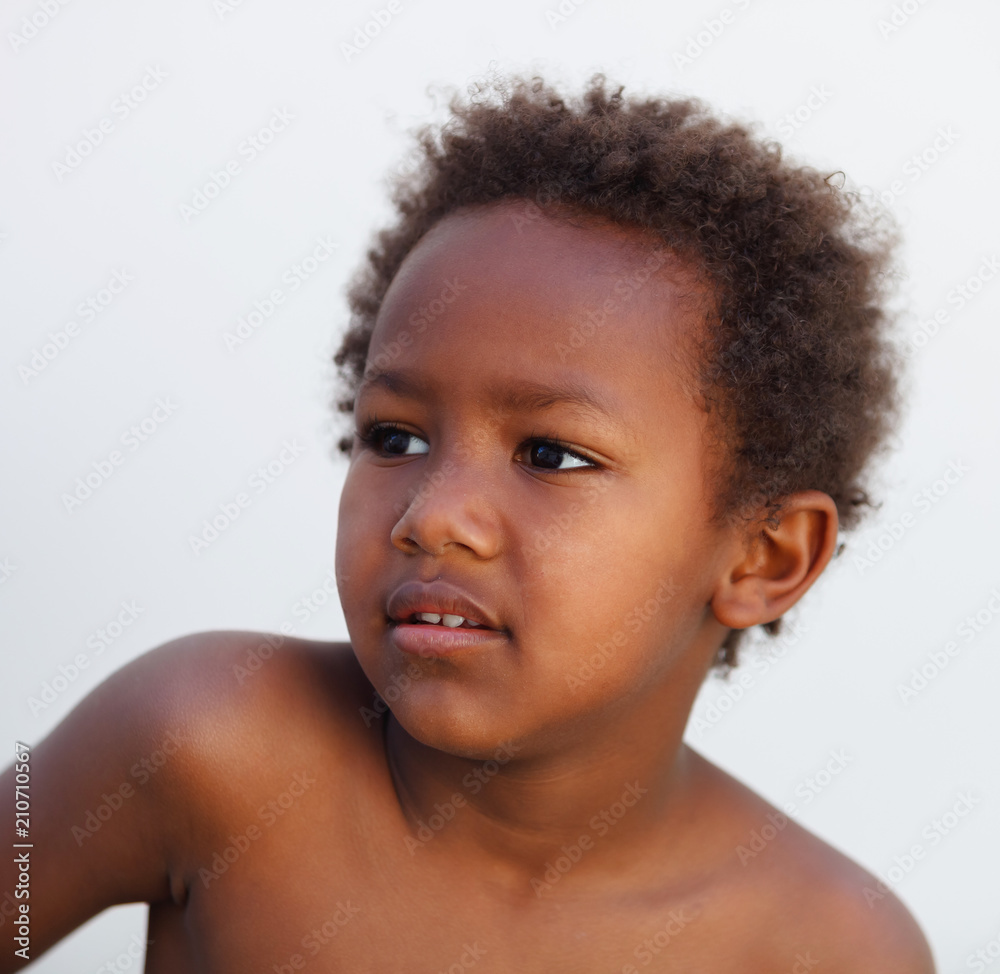 African little kid four years in a happy summer day African little kid four years in a happy summer day