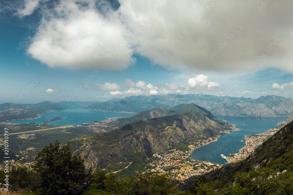 Kotor, Montenegro. Bay of Kotor bay is most beautiful place on Adriatic Sea