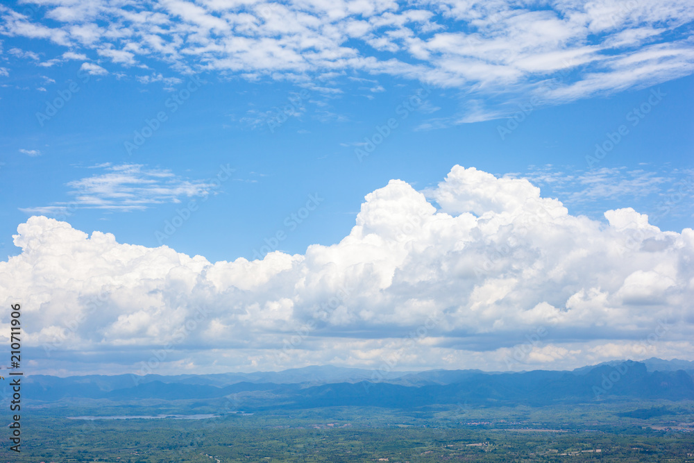 White cloud and blue sky.