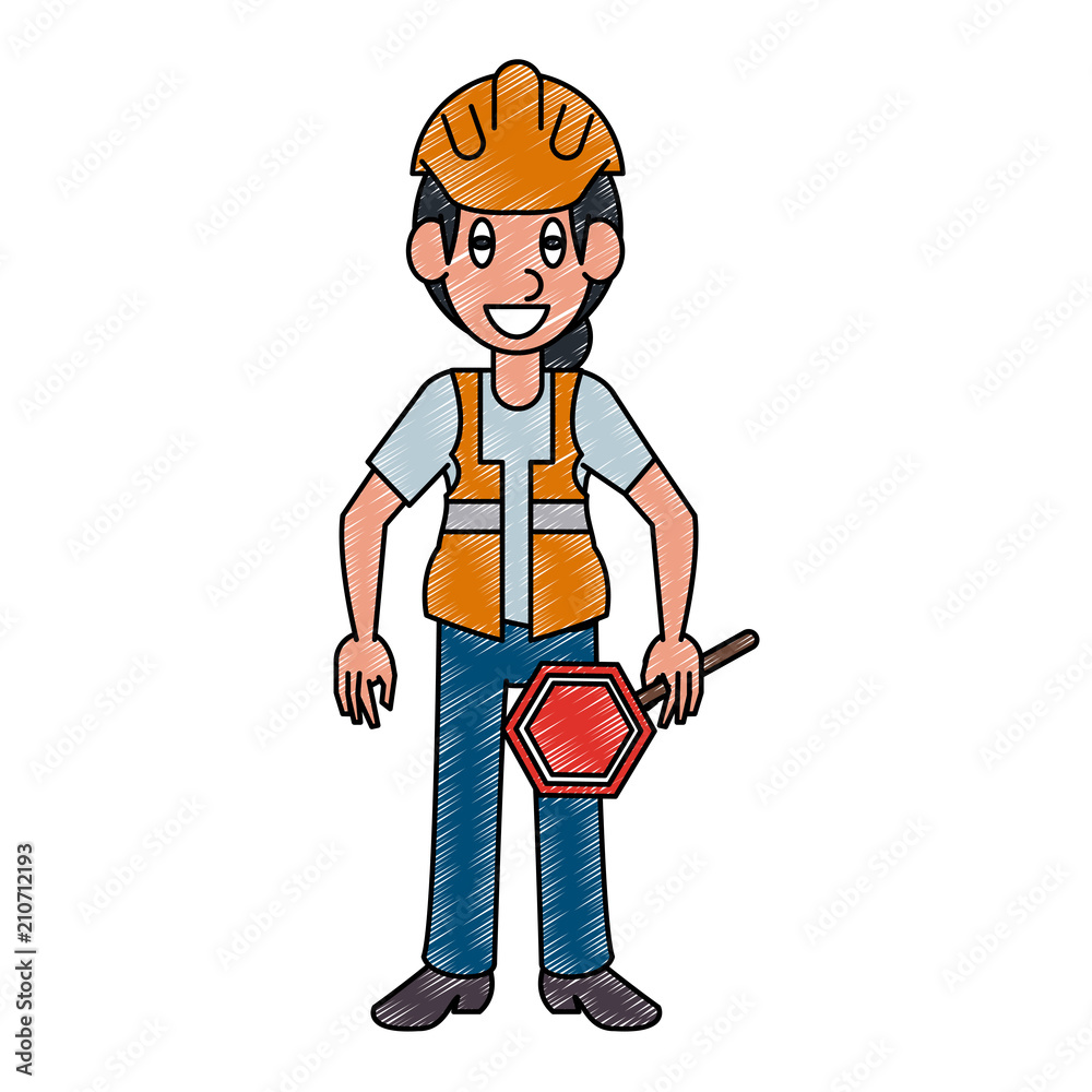 Traffic controller worker vector illustration graphic design Traffic controller worker vector illustration graphic design