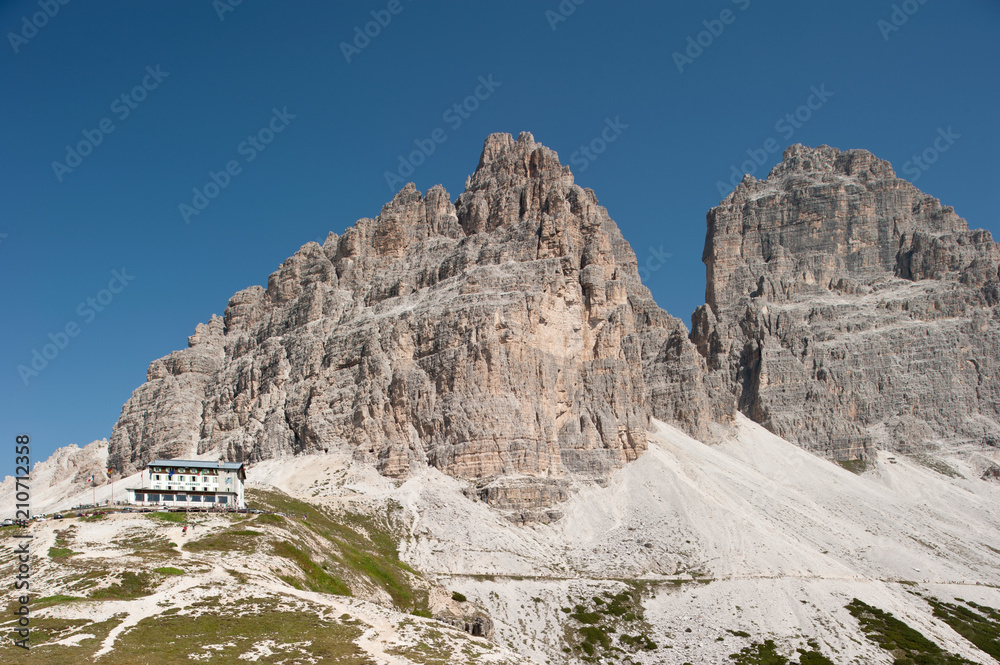 Drei Zinnen mit Auronzohütte Drei Zinnen mit Auronzohütte
