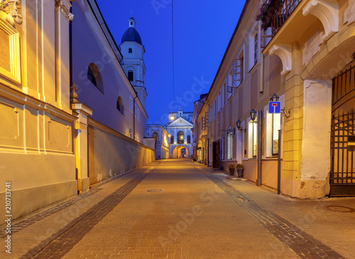 Vilnius. Old city gate at dawn.