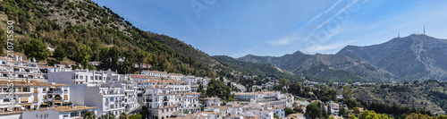 Obraz na płótnie Beautiful aerial view of Mijas - Spanish hill town overlooking the Costa del Sol, not far from Malaga