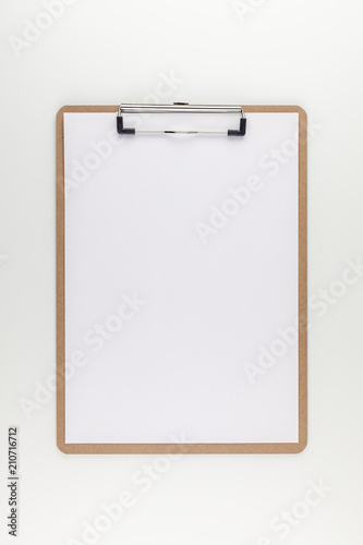 Empty clip board with copy space mock up template