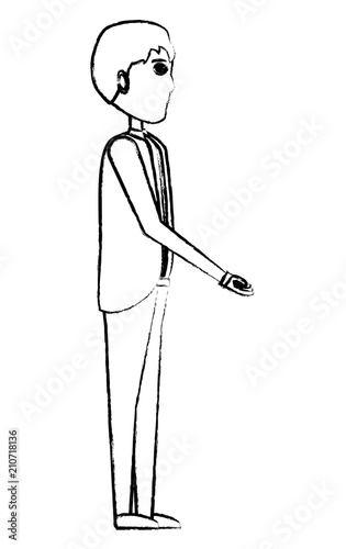 businessman standing over white background, vector illustration