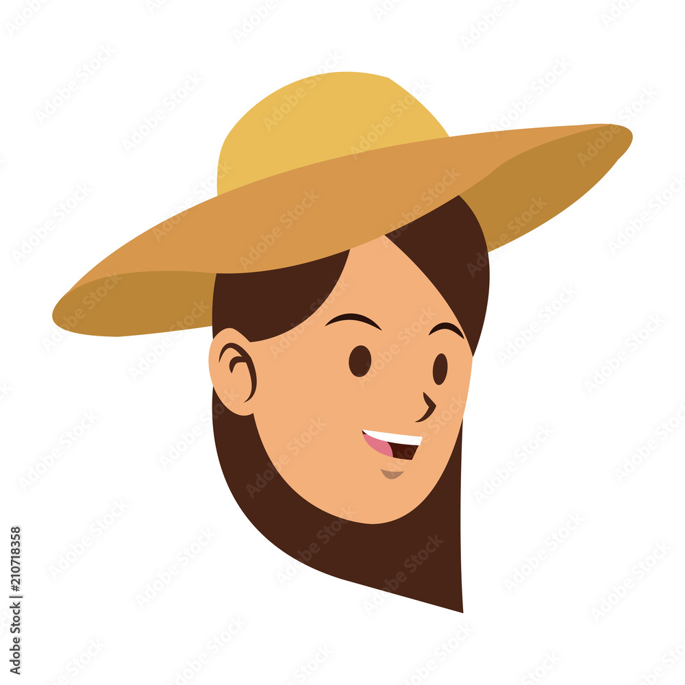 Young woman with sun hat vector illustration graphic design Young woman with sun hat vector illustration graphic design