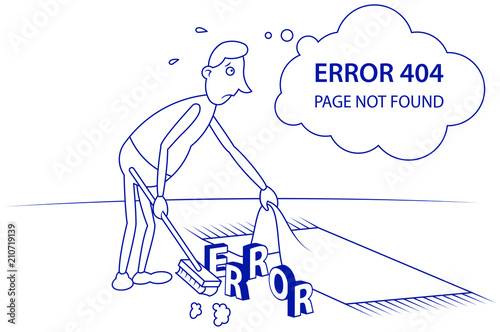 Error 404 - Funny Cartoon - Blue