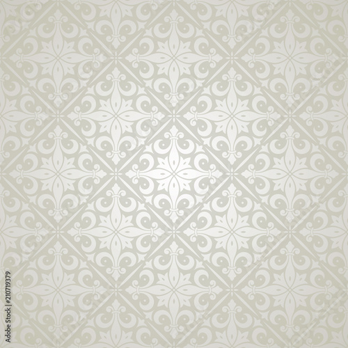 Beautiful silver elegant pattern. Vector wallpaper background