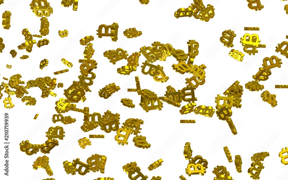 Digital currency symbol Bitcoin on a white background. Fall of bitcoin. Cryptocurrency graph on virtual screen. Business, Finance and technology concept. 3D illustration Digital currency symbol Bitcoin on a white background. Fall of bitcoin. Cryptocurrency graph on virtual screen. Business, Finance and technology concept. 3D illustration