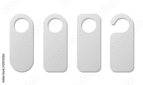 Set of door hangers mockup isolated on white background