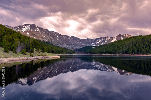 Rocky Mountain Lake with Reflection