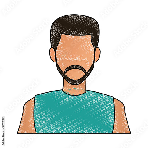 Mna faceless profile vector illustration graphic design