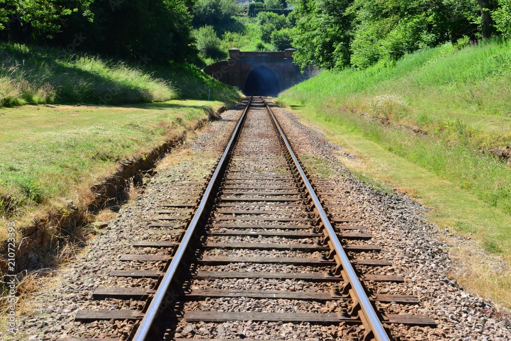 Fototapeta premium An empty railway line in West Sussex