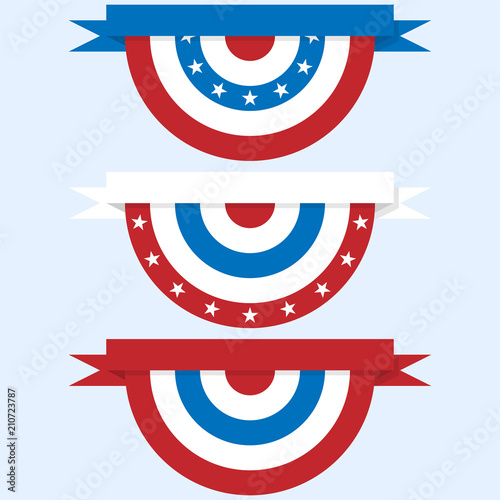 Bunting for July 4 and other American holidays. Vector