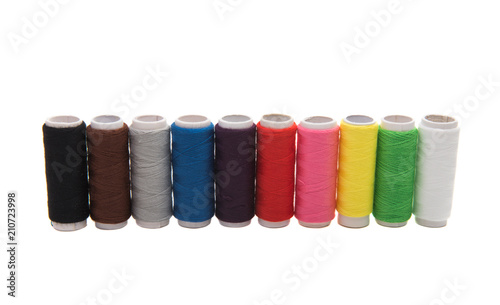 set of colored threads isolated