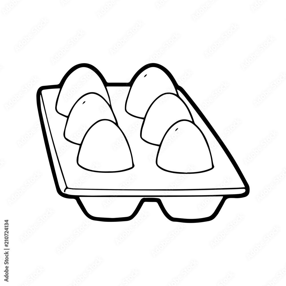 Egg tray cartoon illustration isolated on white background for children