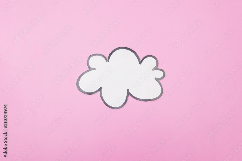 llustration photo of a cloud on pink background