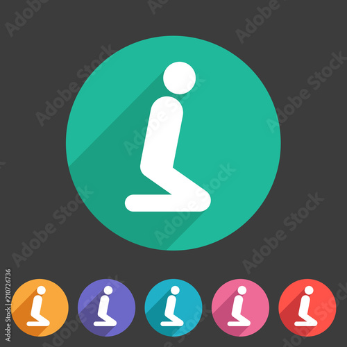 muslim prayer room area icon flat web sign symbol logo label