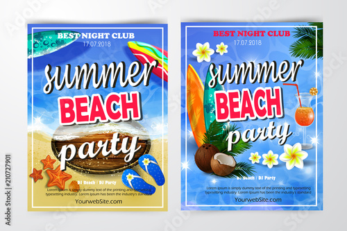 Poster for summer and beach party background