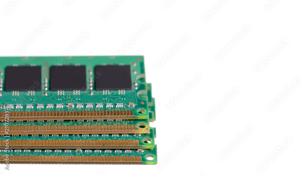 Computer memory PC on white background isolation Computer memory PC on white background isolation