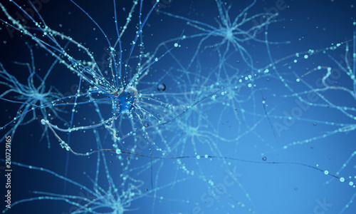 Plakat w ramie 3d neuron cells