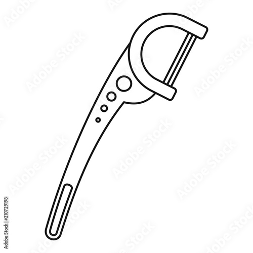 Floss pick icon. Outline illustration of floss pick vector icon for web design isolated on white background