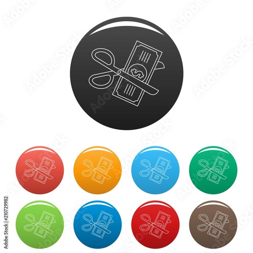 Money for tax icon. Outline illustration of money for tax vector icons set color isolated on white