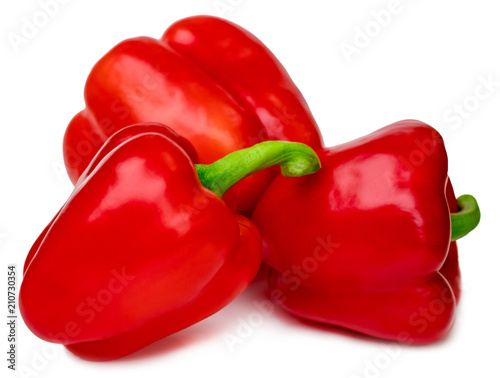 Paprika. Pepper isolated. Red bell pepper. With clipping path photo
